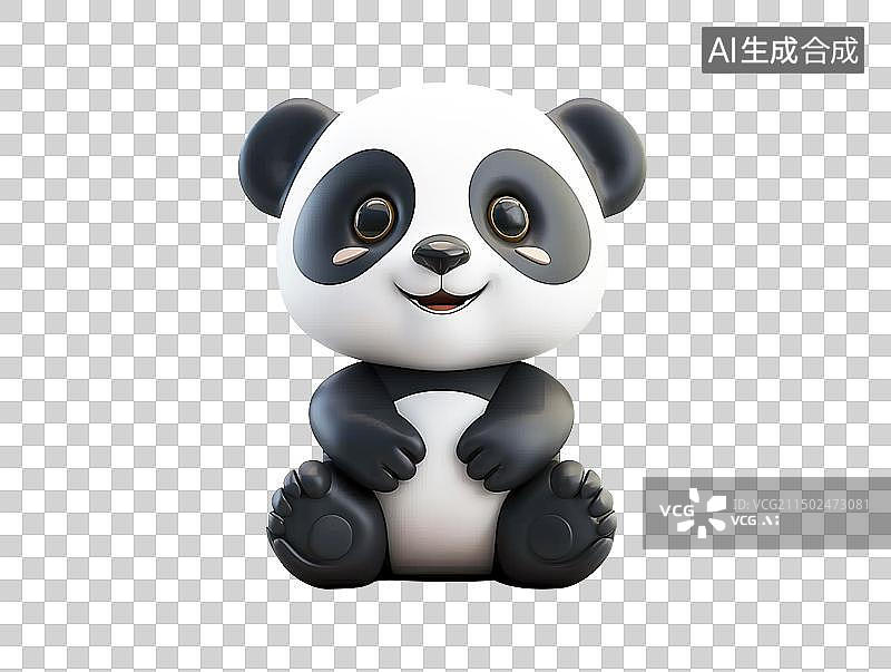 【AI数字艺术】3d立体大熊猫，插画配图免抠元素广告图图片素材