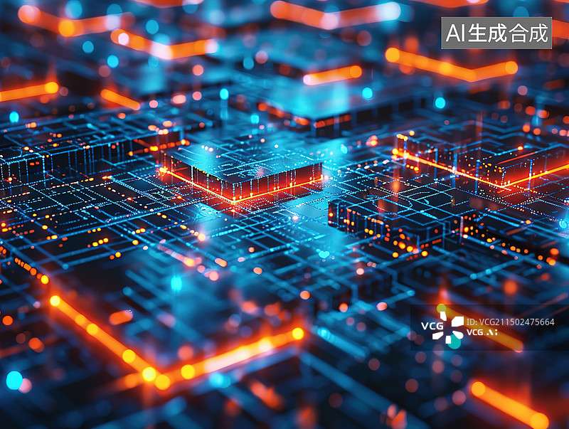 【AI数字艺术】蓝色背景下的网络连接插头特写图片素材