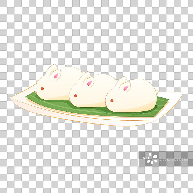 小白兔椰子糕插画元素图片素材