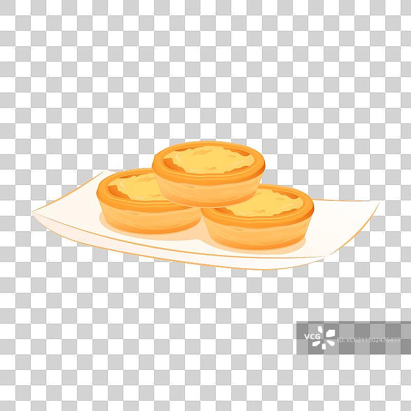 一盘蛋挞插画元素图片素材