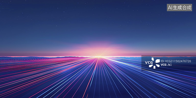 【AI数字艺术】蓝色科技速度线背景图片素材