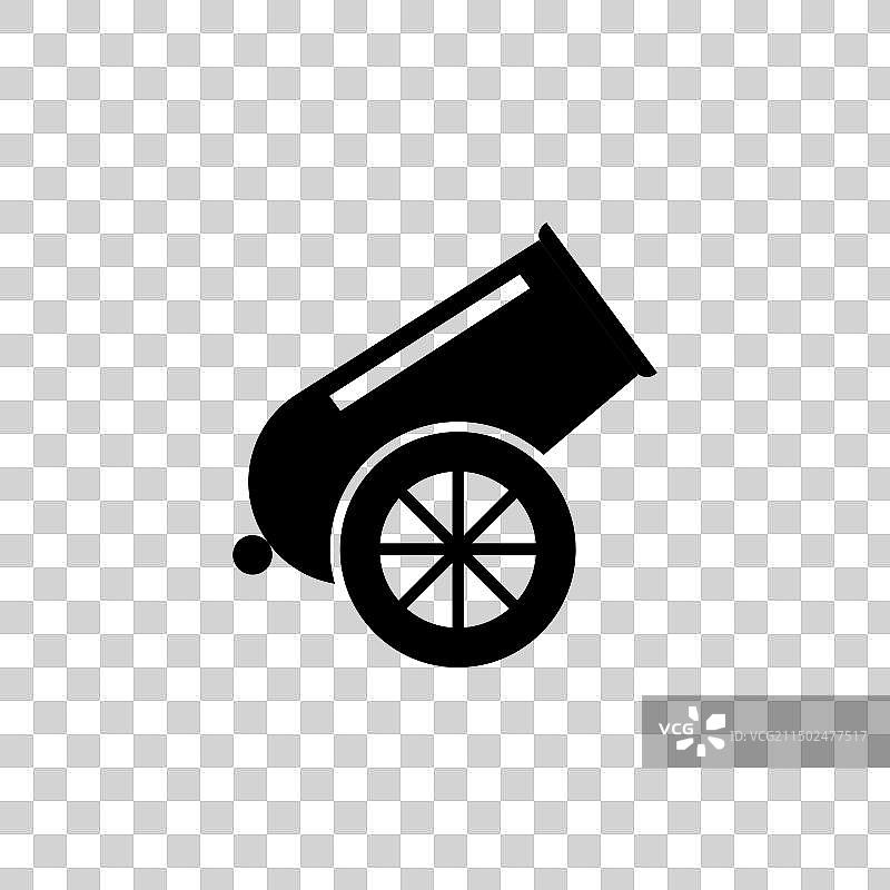 马戏团大炮扁平图标图片素材