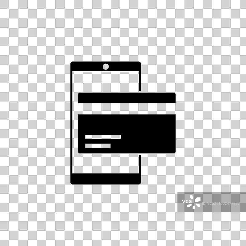 智能手机信用卡转账扁平图标图片素材