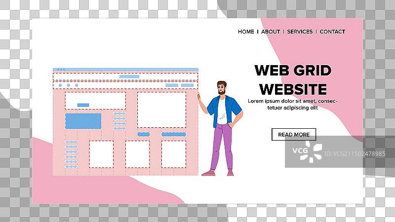 网格网站的柱状结构图片素材