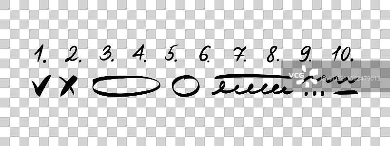 手写涂鸦清单编号列表图片素材