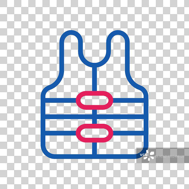 红蓝双色救生圈海滩图标图片素材