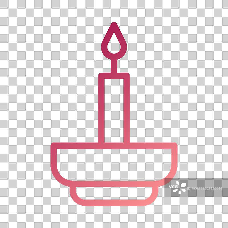 复活节红白色渐变蜡烛图标图片素材