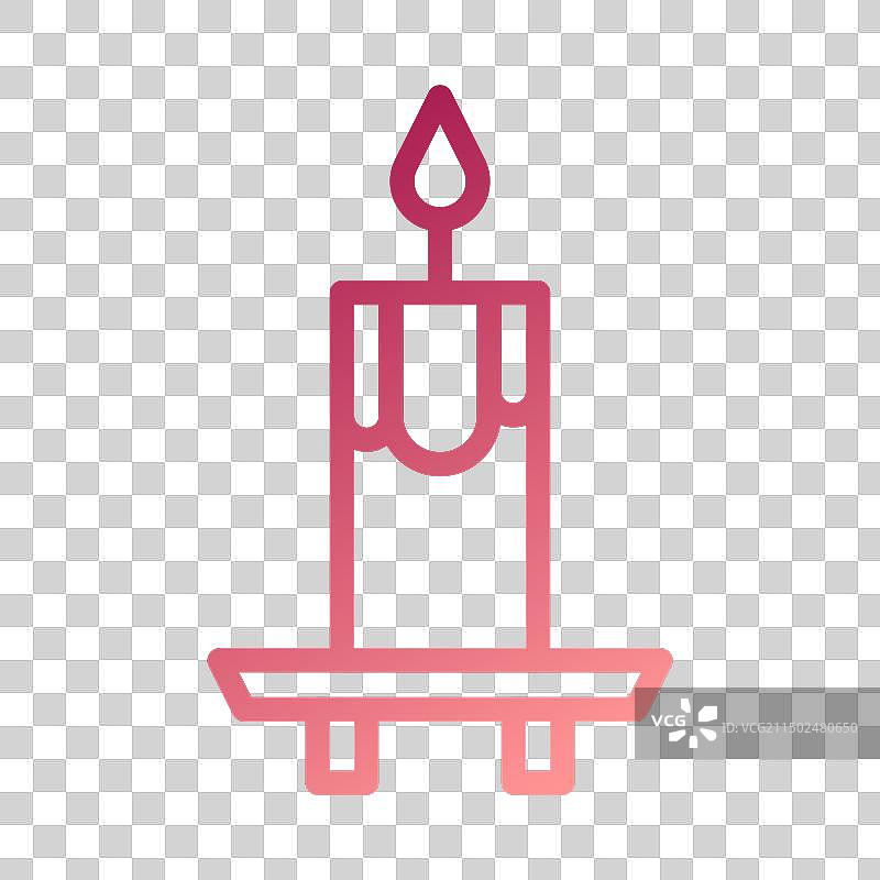 复活节红白色渐变蜡烛图标图片素材