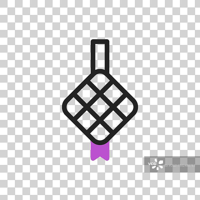 紫色黑色双色调斋月马来粽图标图片素材