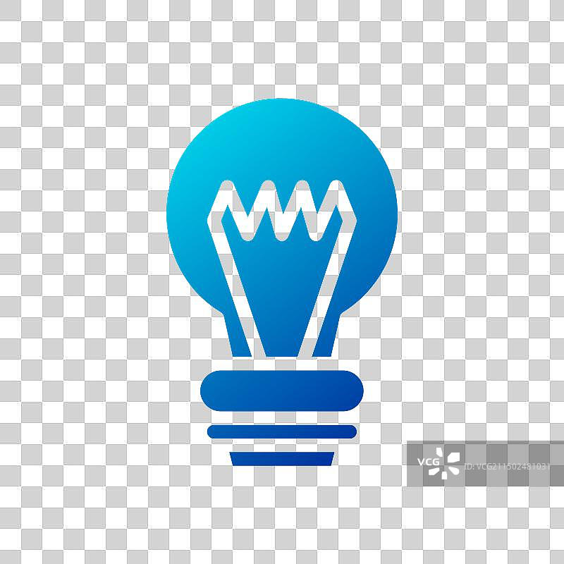 蓝色渐变灯泡创意图标图片素材