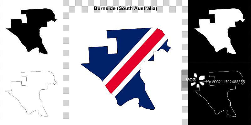 伯恩赛德轮廓地图图片素材