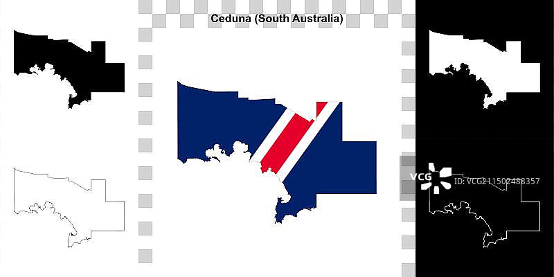 塞杜纳轮廓地图图片素材