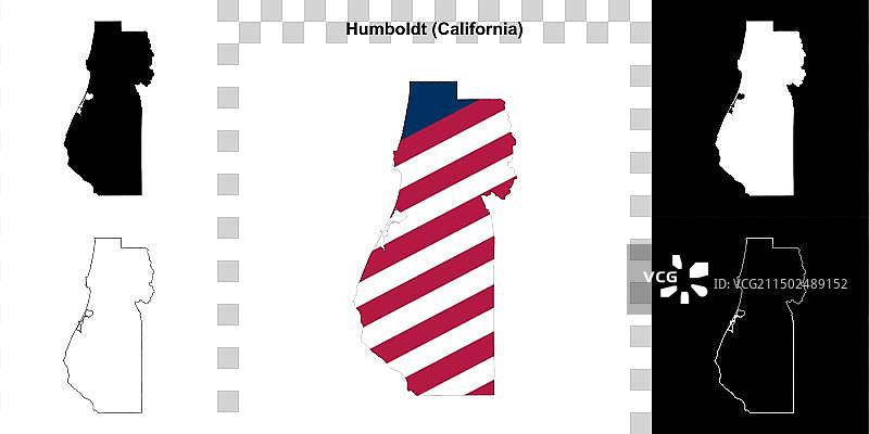 洪堡轮廓地图图片素材