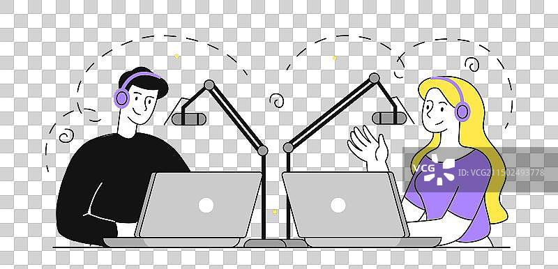 广播正在播出简图图片素材