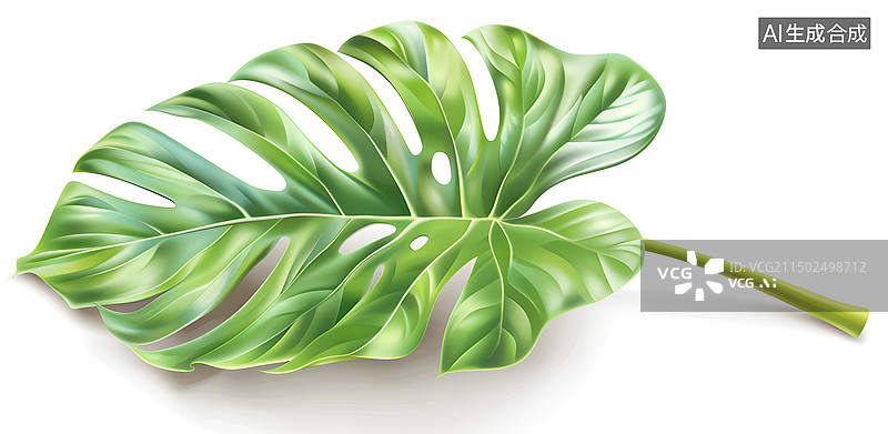 【AI数字艺术】AIGC：植物叶子 龟背竹图片素材