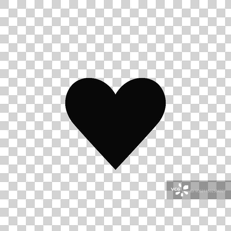 黑色心形图标图片素材