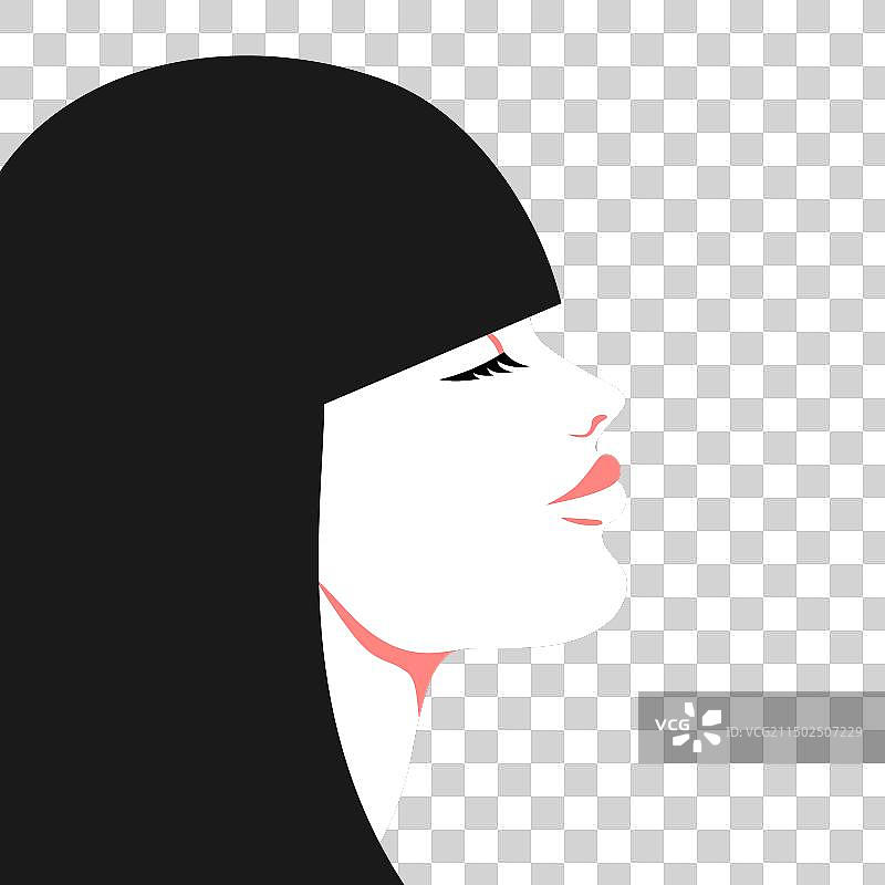 有刘海的漂亮棕发女子肖像图片素材