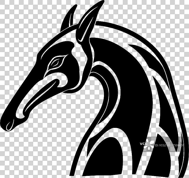 食蚁兽 - 简约剪影图片素材