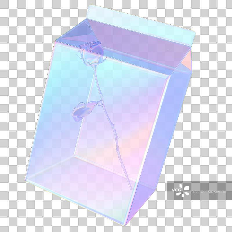 3D迷幻蒸汽波艺术装饰素材玫瑰牛奶盒图片素材