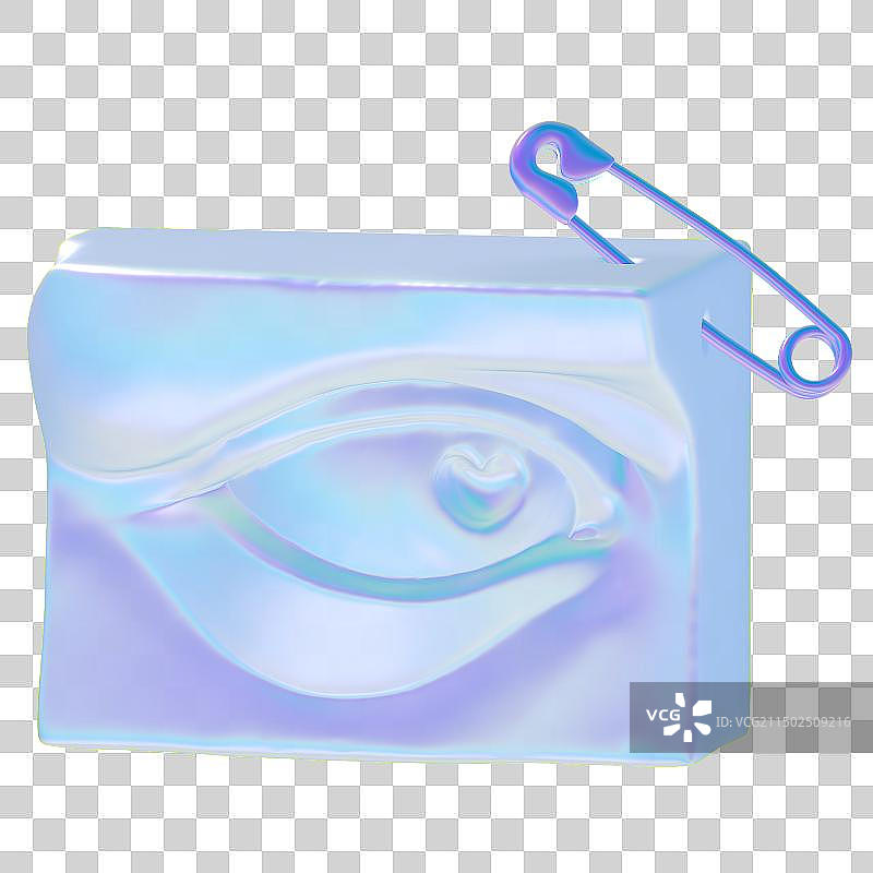 3D迷幻蒸汽波艺术装饰素材雕塑别针图片素材