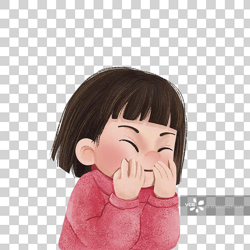 情绪小人之害羞小孩图片素材
