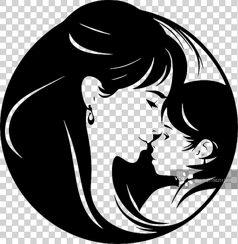 妈妈-极简剪影图片素材