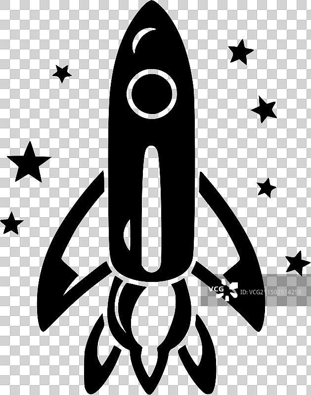 火箭 - 简约剪影图片素材