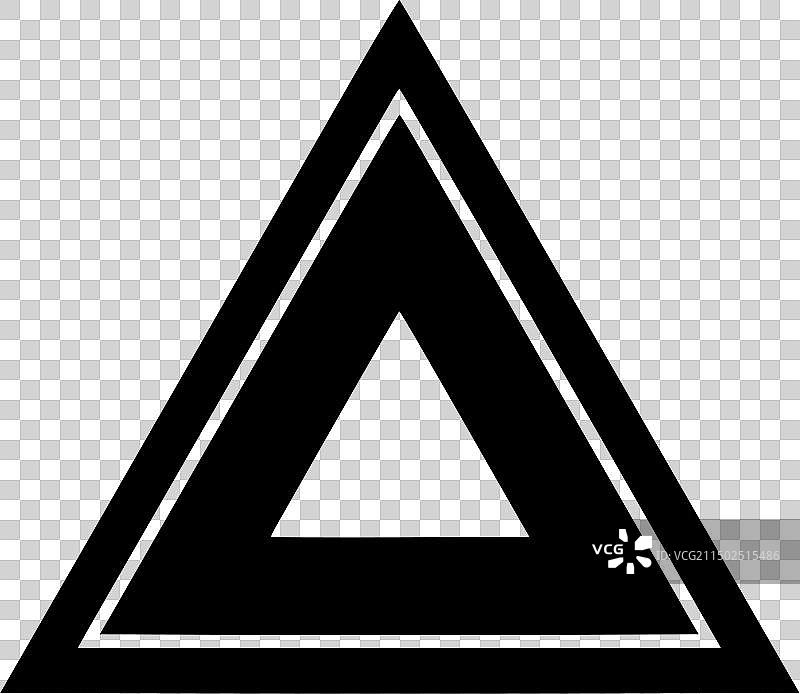 黑白独立三角形图标图片素材