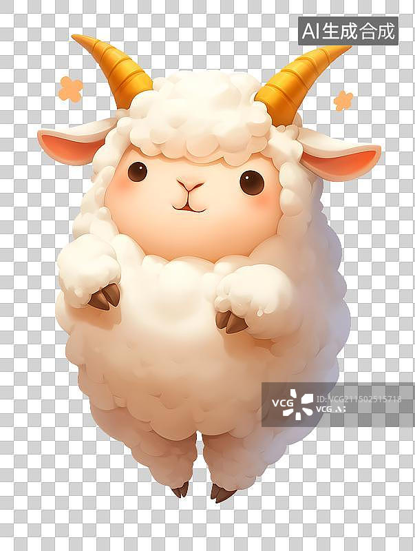 【AI数字艺术】卡通跳起来的小山羊图片素材