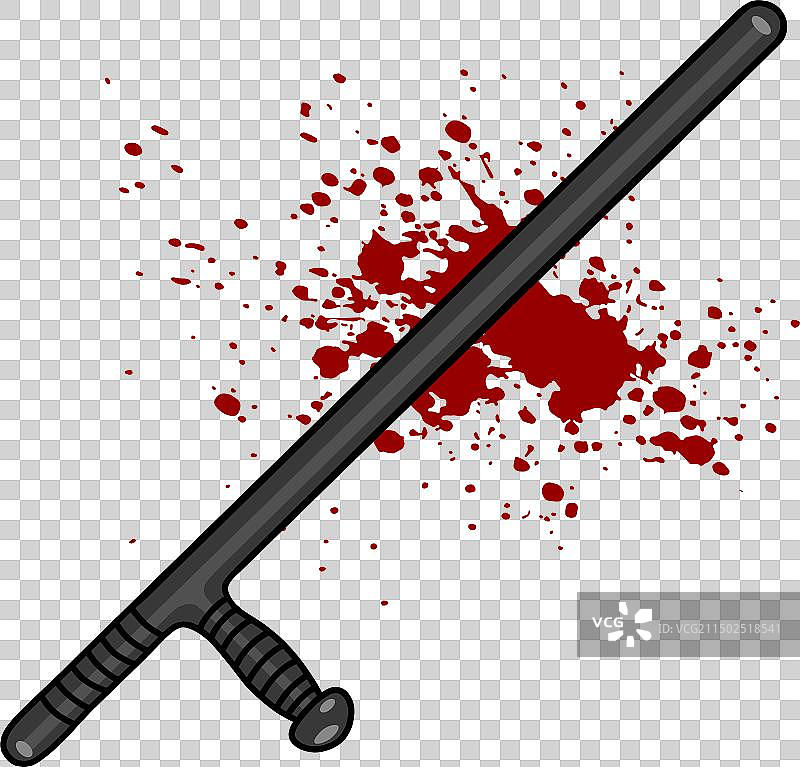 警察警棍血迹污渍图片素材