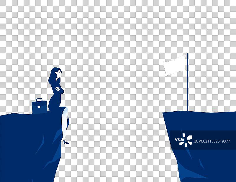 女商人思考如何到达终点图片素材