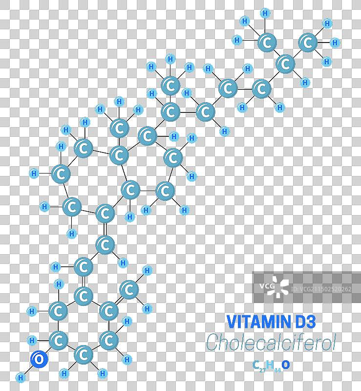 胆钙化醇D3维生素分子化学结构图片素材