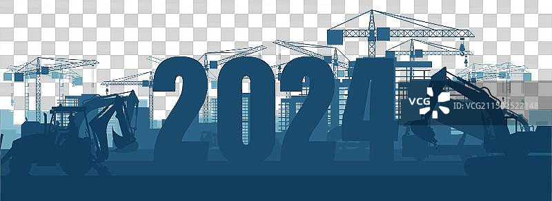 履带式挖掘机全景背景图片素材