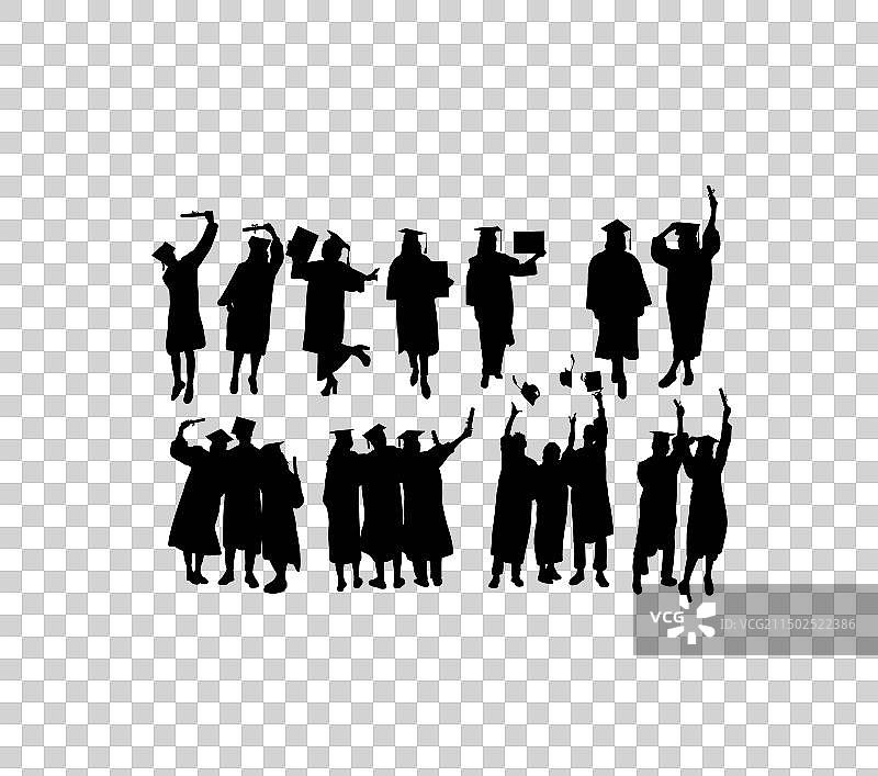 毕业活动剪影图片素材