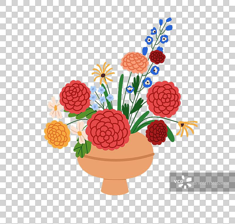 花瓶里的美丽花束图片素材