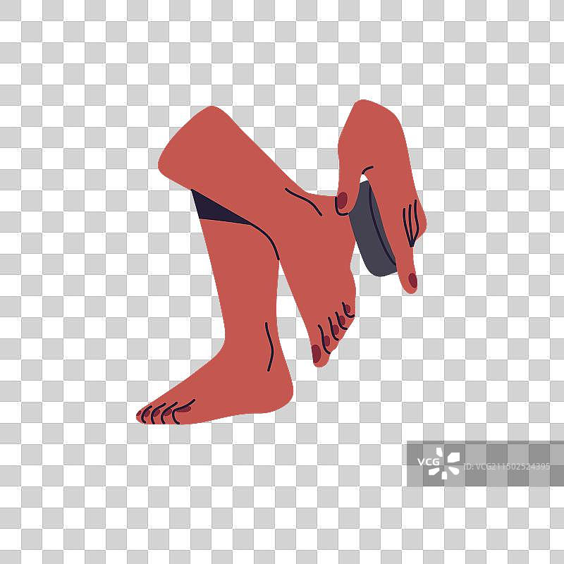 女人用浮石清洁双脚图片素材