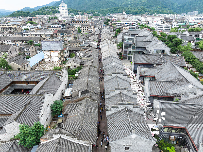 浙江省台州市临海市紫阳街航拍图片素材
