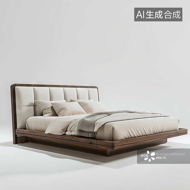 【AI数字艺术】双人床素材图片图片素材