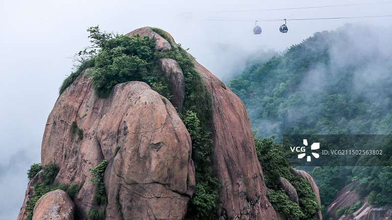 云缆花台，拍摄于池州九华山风景区花台索道图片素材