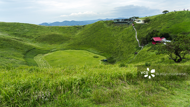 死火山的山顶-大室山图片素材