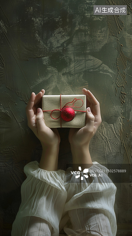 【AI数字艺术】双手接过礼物的女性图片素材