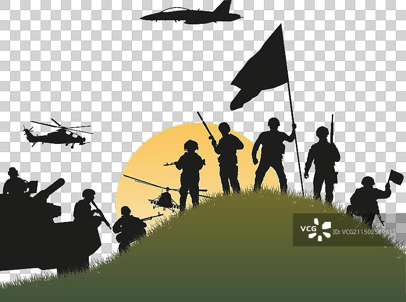 赢得士兵剪影的重要性图片素材