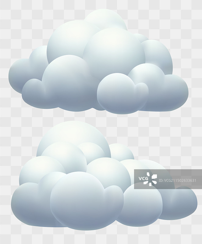 逼真的3D白色云朵图片素材