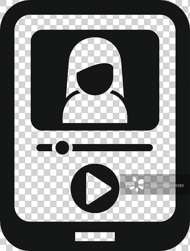 视频播放界面上的女性头像图标图片素材