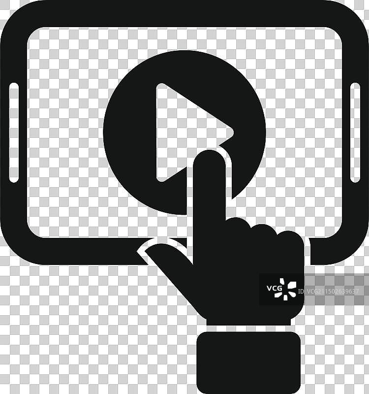 平板电脑上的播放按钮图标图片素材