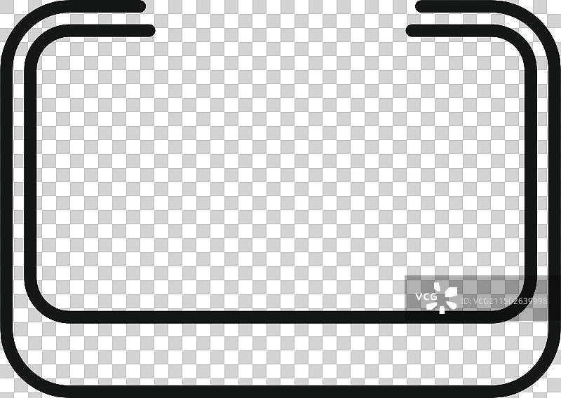 白色背景上的简约黑色线条艺术画框图片素材