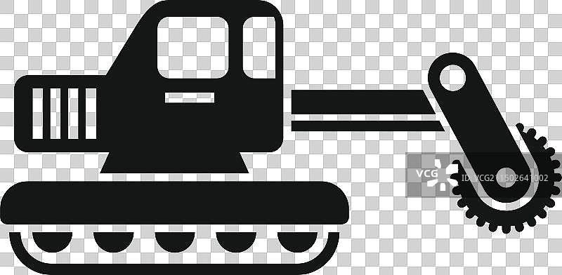 带锯式挖掘机图标图片素材