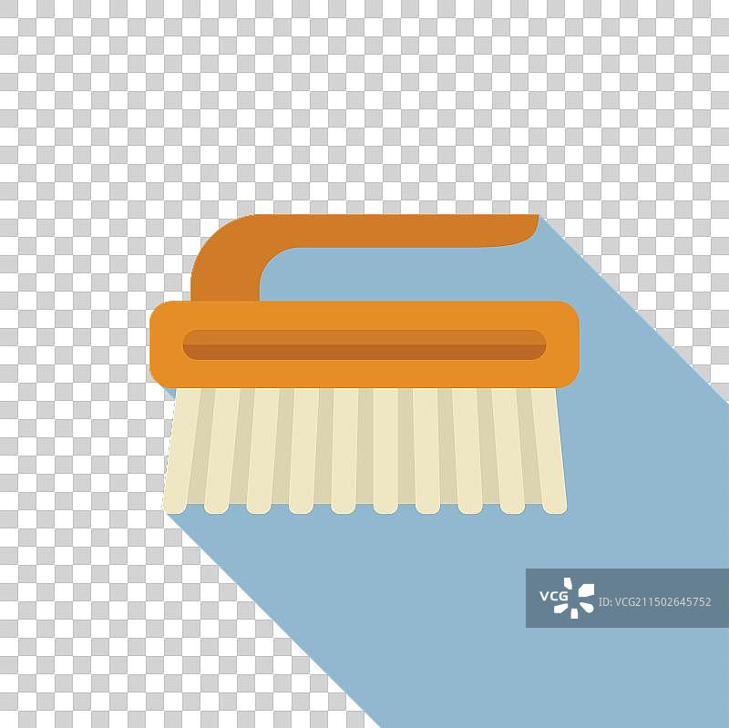 蓝色背景上的扁平风格清洁刷图标图片素材