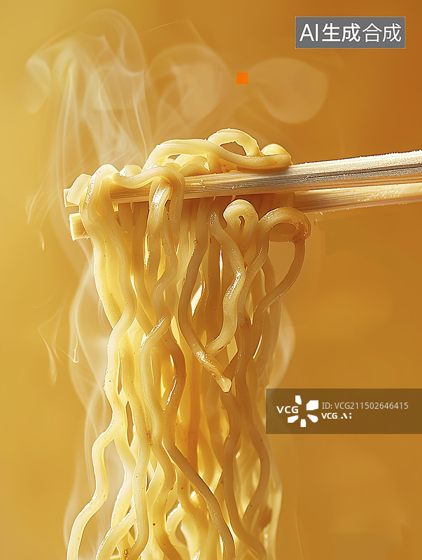 【AI数字艺术】筷子夹起方便面特写图片素材