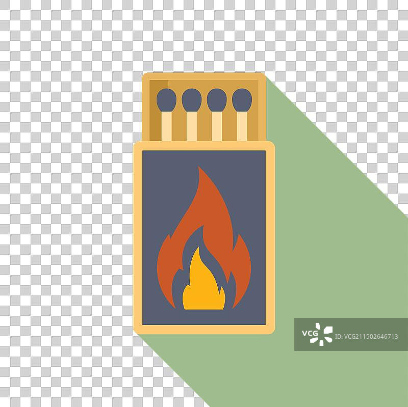 带有火焰设计的火柴盒图标图片素材